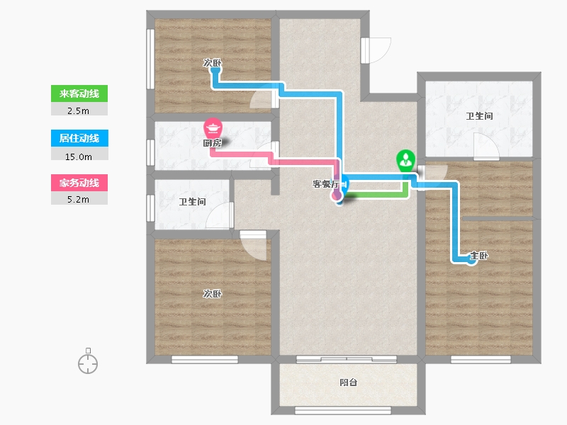 河北省-沧州市-运河樾府-105.75-户型库-动静线