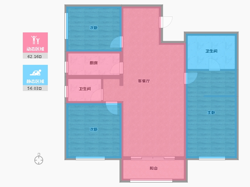 河北省-沧州市-运河樾府-105.75-户型库-动静分区