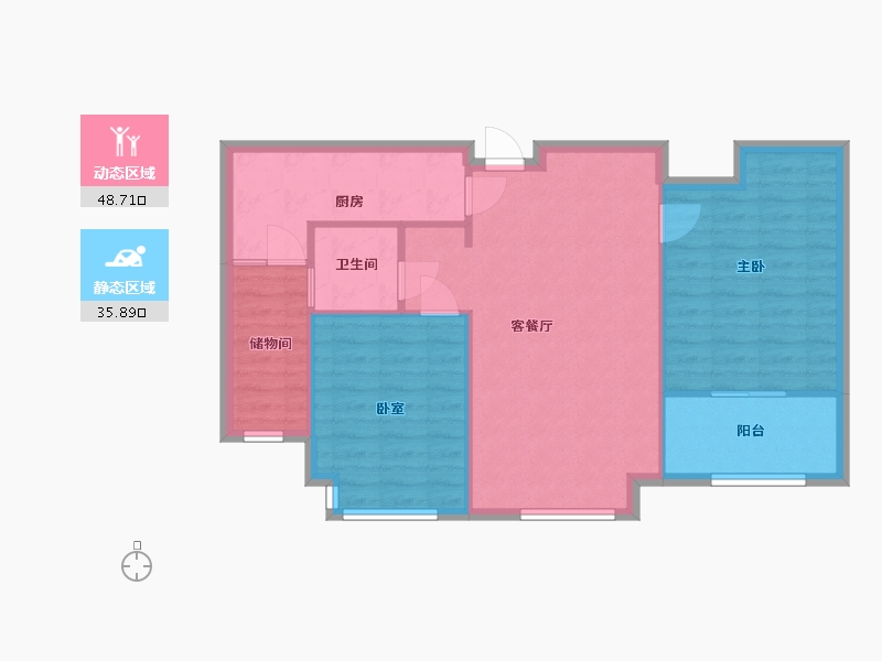 安徽省-合肥市-利港·银河新城-73.00-户型库-动静分区