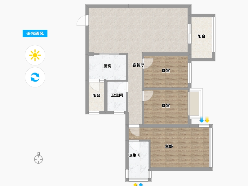 广西壮族自治区-南宁市-天健城-97.00-户型库-采光通风