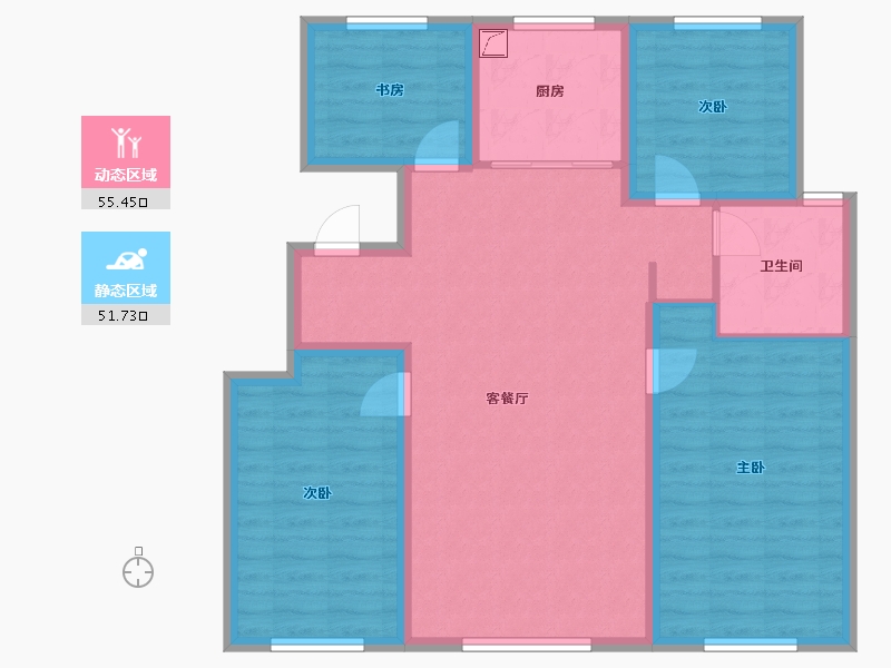 内蒙古自治区-赤峰市-中信华城-98.00-户型库-动静分区