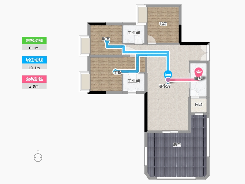 贵州省-遵义市-水锦花都-94.60-户型库-动静线