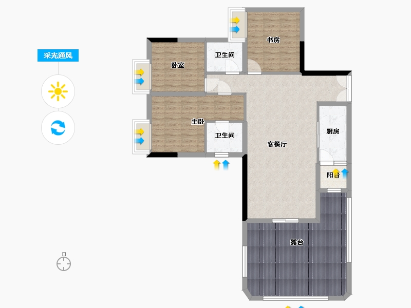 贵州省-遵义市-水锦花都-94.60-户型库-采光通风