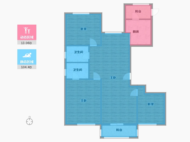 浙江省-台州市-翠屏春晓小区-103.87-户型库-动静分区