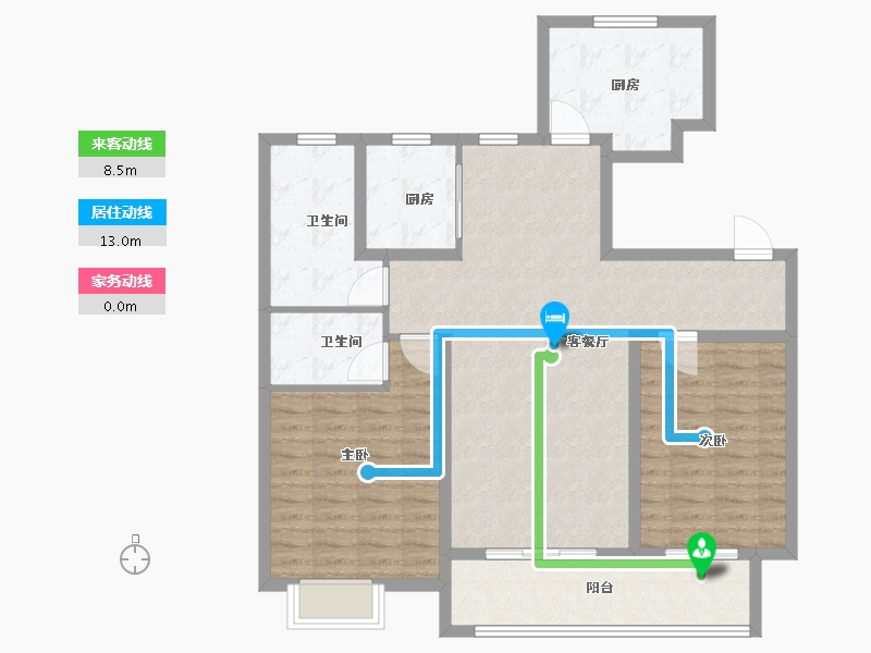 江苏省-宿迁市-翡翠庄园-103.00-户型库-动静线