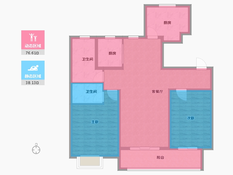 江苏省-宿迁市-翡翠庄园-103.00-户型库-动静分区