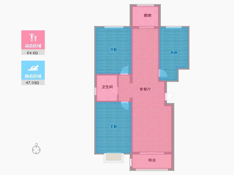 山西省-运城市-西关和谐佳苑-110.00-户型库-动静分区