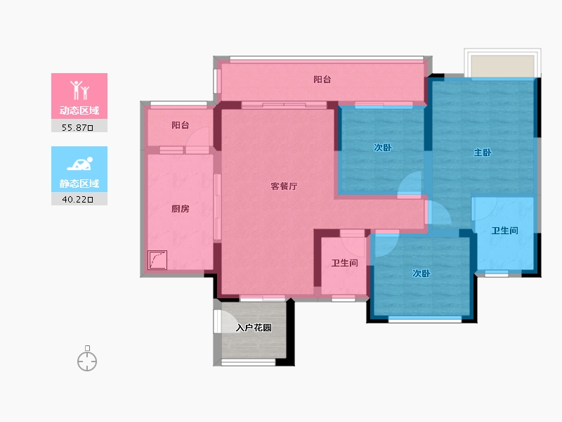 四川省-南充市-蝶院-90.00-户型库-动静分区