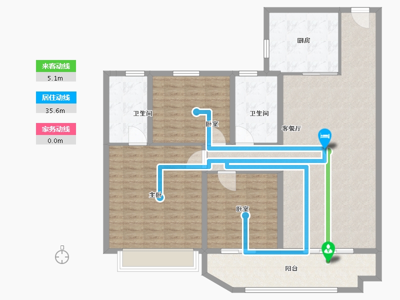 江苏省-宿迁市-碧桂园翘楚棠-125.00-户型库-动静线