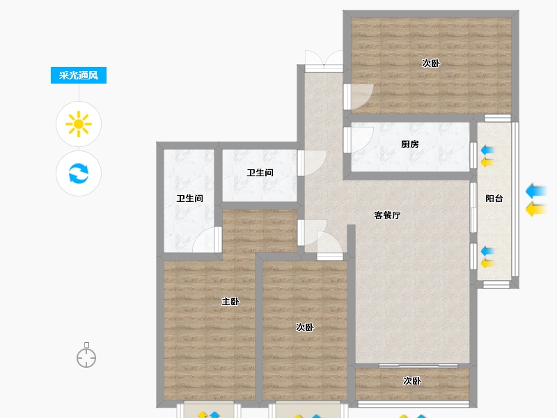 云南省-西双版纳傣族自治州-沙河郡-110.00-户型库-采光通风