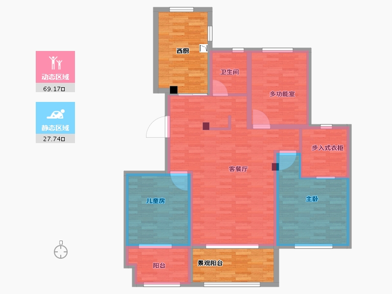 江苏省-南通市-郭里园新村-127号楼-92.84-户型库-动静分区