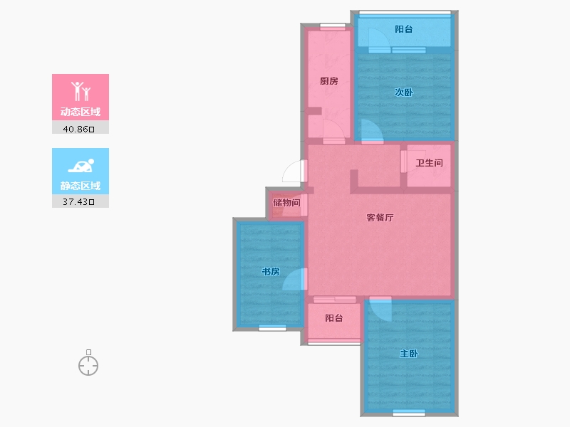 北京-北京市-龙泽苑-西区-67.00-户型库-动静分区