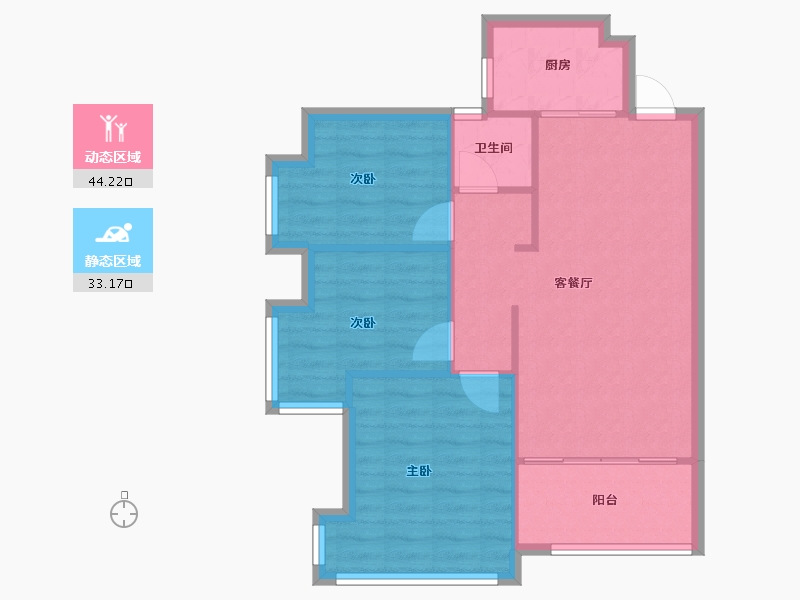 广东省-珠海市-华发·蔚蓝堡-66.00-户型库-动静分区