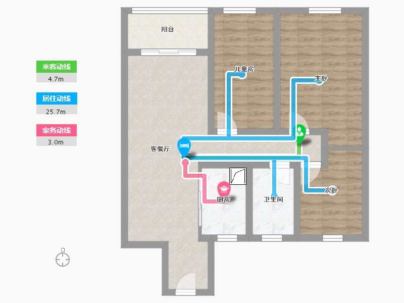 江苏省-泰州市-英莱达御龙府二期-79.00-户型库-动静线