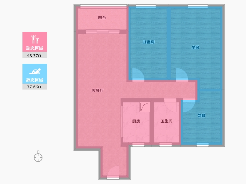 江苏省-泰州市-英莱达御龙府二期-79.00-户型库-动静分区