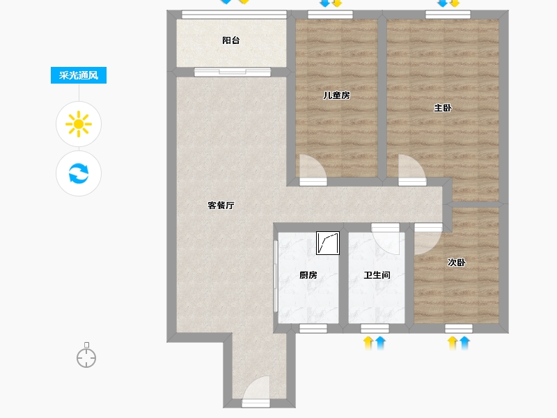 江苏省-泰州市-英莱达御龙府二期-79.00-户型库-采光通风