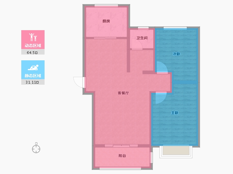 新疆维吾尔自治区-石河子市-林溪郡9小区-86.00-户型库-动静分区