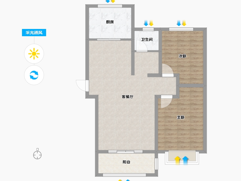 新疆维吾尔自治区-石河子市-林溪郡9小区-86.00-户型库-采光通风