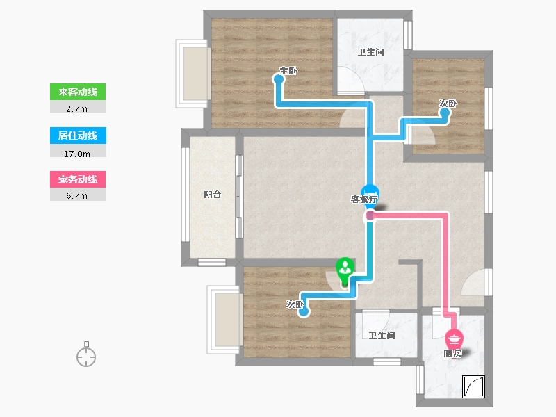 浙江省-宁波市-龙宸璟庭-77.87-户型库-动静线