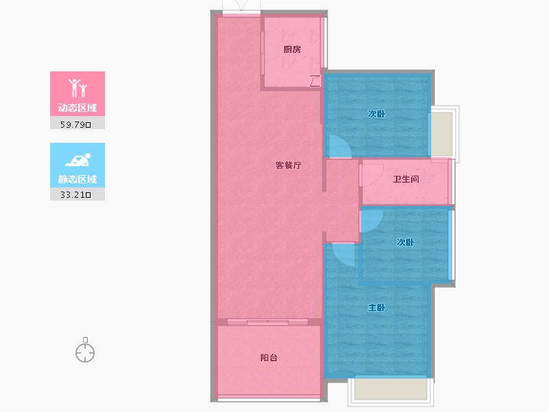 广东省-珠海市-宁海世纪城-二期-86.00-户型库-动静分区