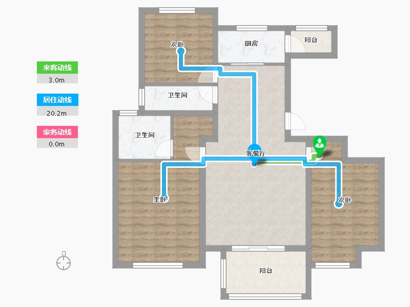 河北省-保定市-朝阳首府澜园-95.00-户型库-动静线