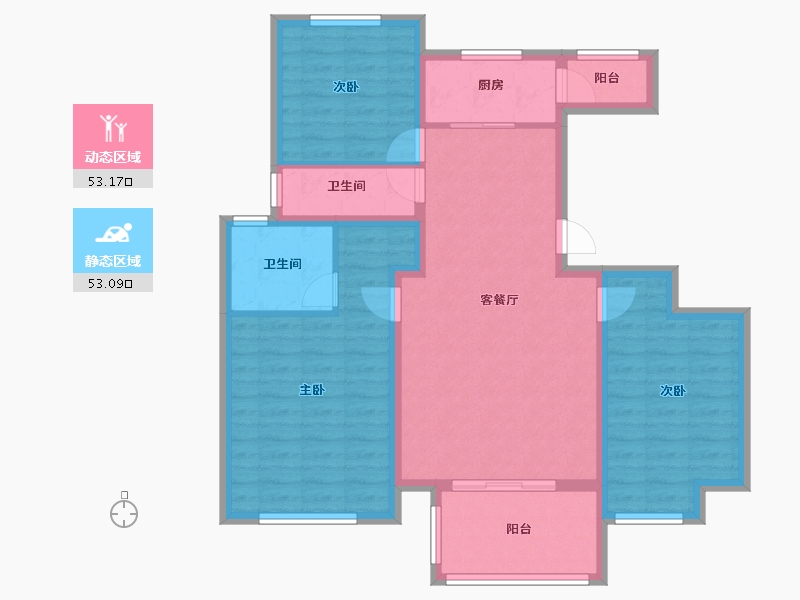 河北省-保定市-朝阳首府澜园-95.00-户型库-动静分区