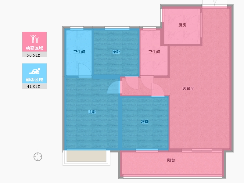 河南省-信阳市-信合春天里-88.30-户型库-动静分区