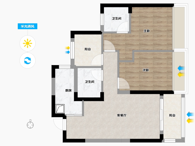 浙江省-杭州市-顺源府-69.21-户型库-采光通风