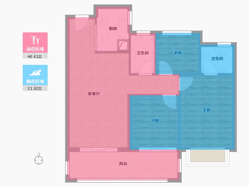 江苏省-南通市-绿地江海图-73.69-户型库-动静分区