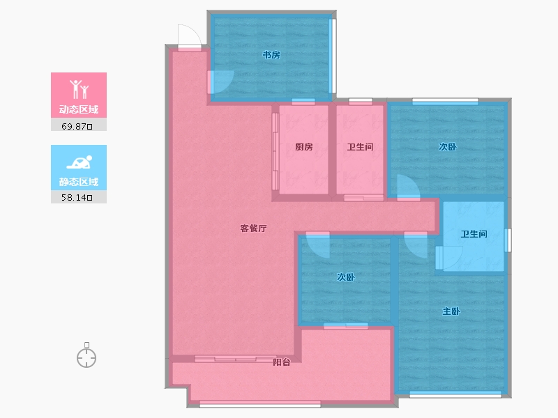 贵州省-黔东南苗族侗族自治州-中心嘉园-113.32-户型库-动静分区