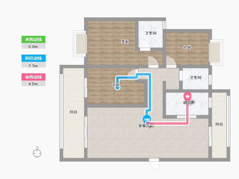 湖北省-宜昌市-白洋新城-105.00-户型库-动静线