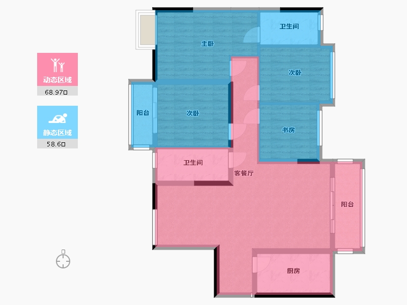 湖南省-长沙市-坪山家园-140.00-户型库-动静分区