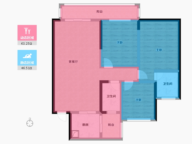 广西壮族自治区-桂林市-金源新城福邸嘉园-103.00-户型库-动静分区