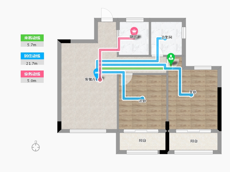 浙江省-宁波市-悦香园-70.00-户型库-动静线