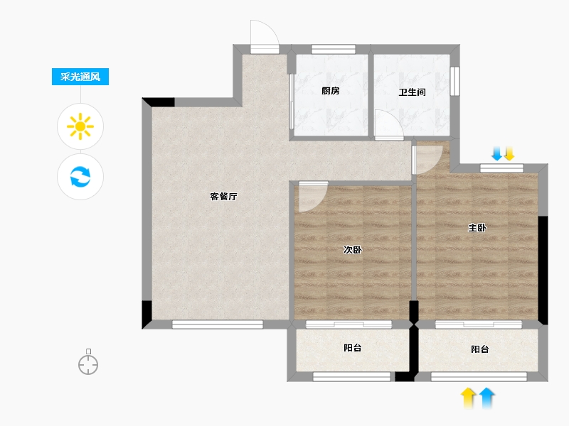 浙江省-宁波市-悦香园-70.00-户型库-采光通风