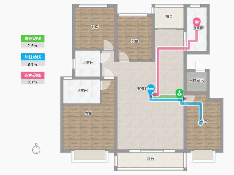 河南省-濮阳市-中房越秀城二期-140.99-户型库-动静线