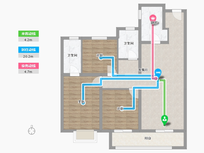 山西省-吕梁市-泰化北城御园-102.00-户型库-动静线