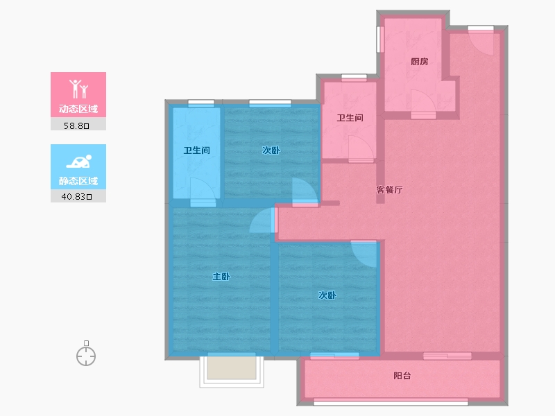 山西省-吕梁市-泰化北城御园-102.00-户型库-动静分区