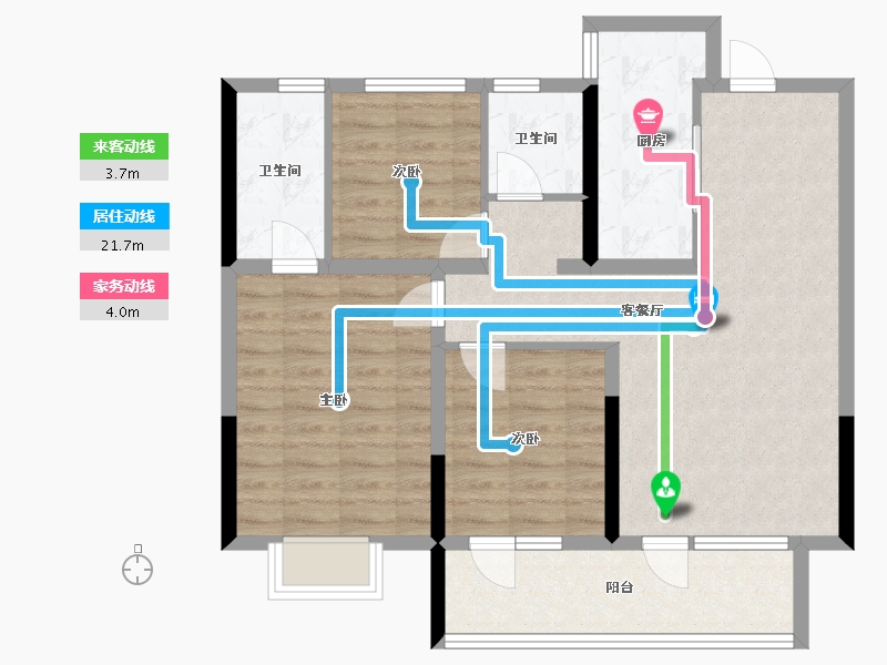 山东省-青岛市-梧桐苑-85.00-户型库-动静线