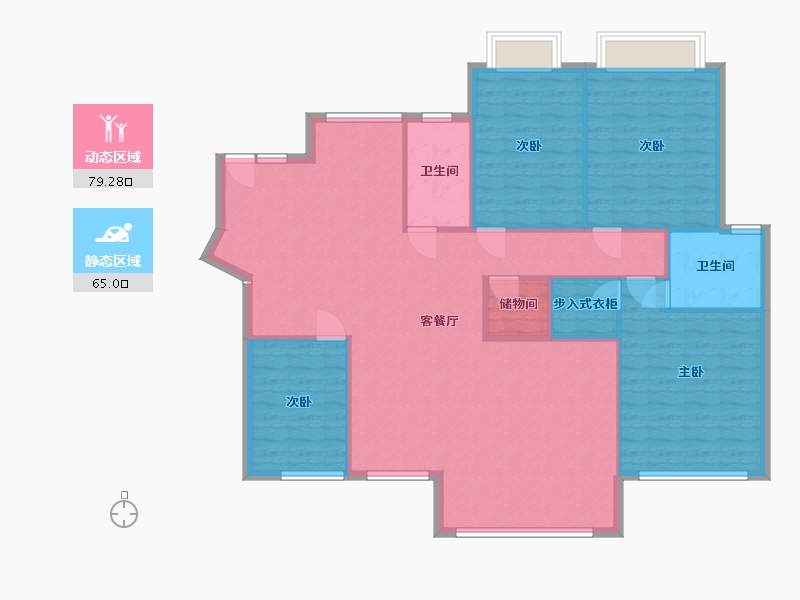 广西壮族自治区-南宁市-香榭里花园-130.00-户型库-动静分区