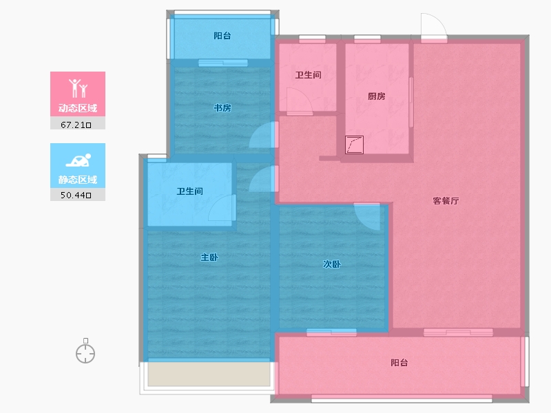 安徽省-亳州市-绿地·云峰公馆C区-105.00-户型库-动静分区