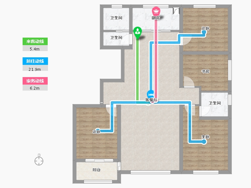 山东省-潍坊市-方山公馆-112.00-户型库-动静线