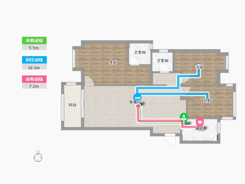 湖北省-武汉市-百步亭·和谐里-90.00-户型库-动静线