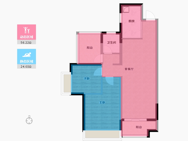 广东省-肇庆市-保利和悦湖畔-71.00-户型库-动静分区