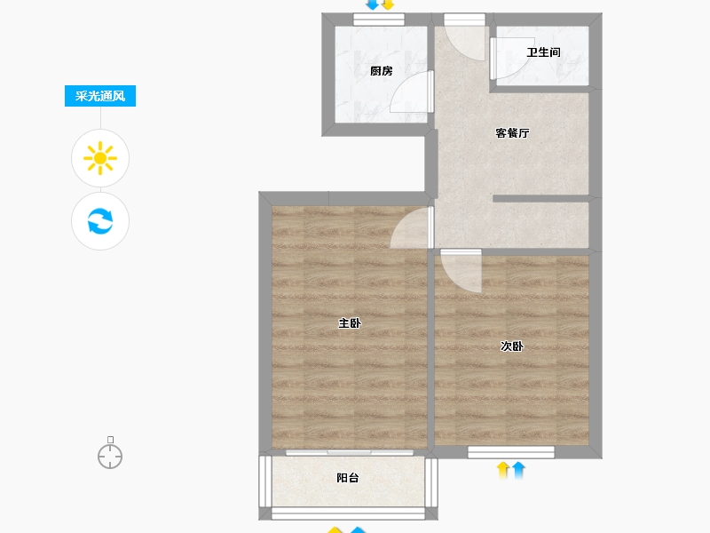 北京-北京市-学院南路72号院-45.00-户型库-采光通风