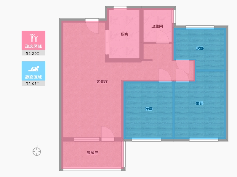 山东省-青岛市-海岸万科城-75.00-户型库-动静分区