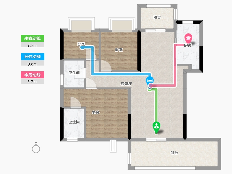 湖北省-恩施土家族苗族自治州-四季未来城-116.00-户型库-动静线