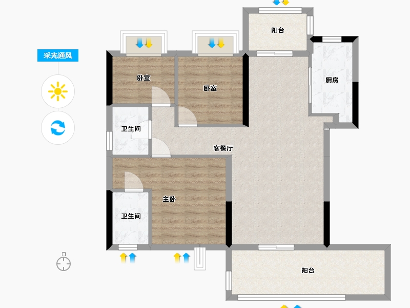 湖北省-恩施土家族苗族自治州-四季未来城-116.00-户型库-采光通风