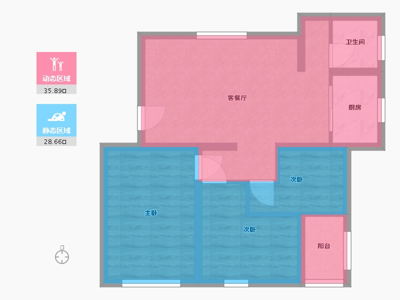 山西省-太原市-建山机器厂新建职工住宅楼-73.69-户型库-动静分区