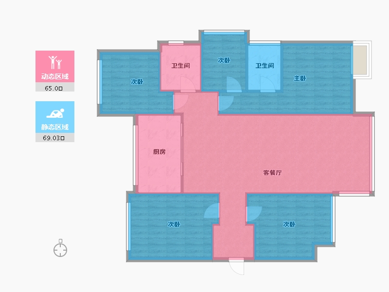 四川省-内江市-万达中央华城-121.00-户型库-动静分区